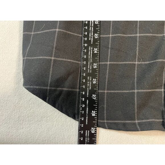 Scott James Black Plaid Flannel Faux Leather Flip Cuff Large England Modern Prep - Picture 12 of 12